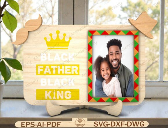 African American Dad Photo Frame SVG: A Meaningful Tribute with Dimensional Impact