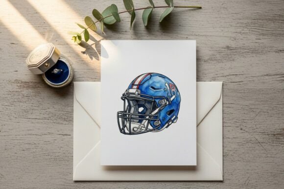 American Football Helmet with Number 18