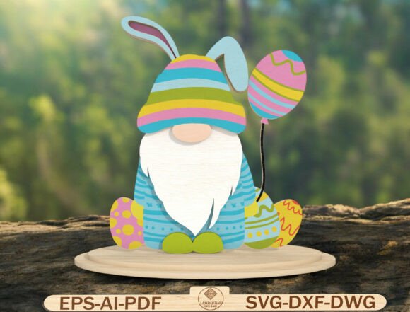 Cute Easter Gnome Decor Laser Cut File