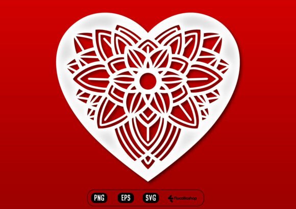 Decorative Floral Mandala Heart SVG: A Unique Blend of Symmetry and Elegance for Craft Enthusiasts