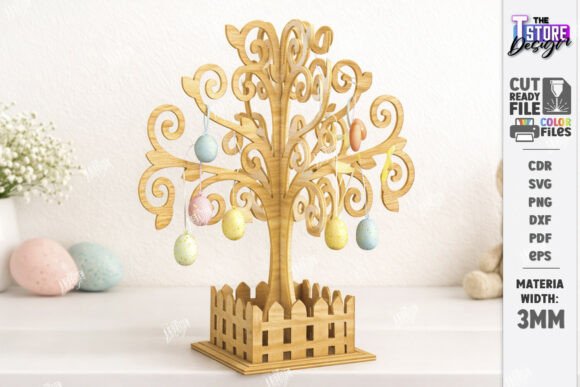 Easter Tree Laser Cut Table Decor SVG