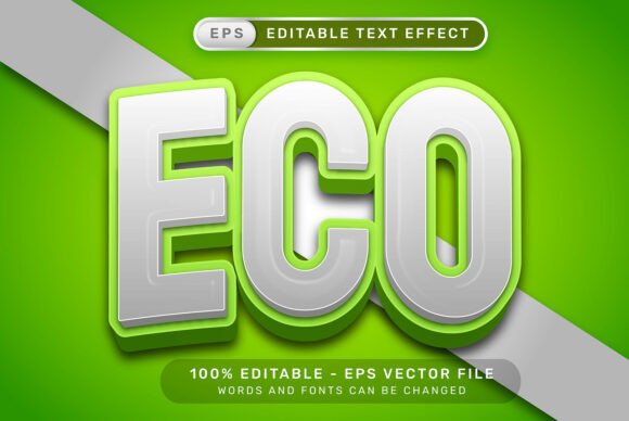 Eco Editable Text Effect: Green Ecology Design