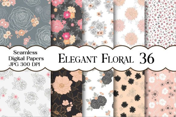 Elegant Floral Digital Paper