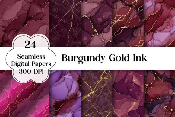 Exploring the Creative Potential of Burgundy Gold Ink Textures