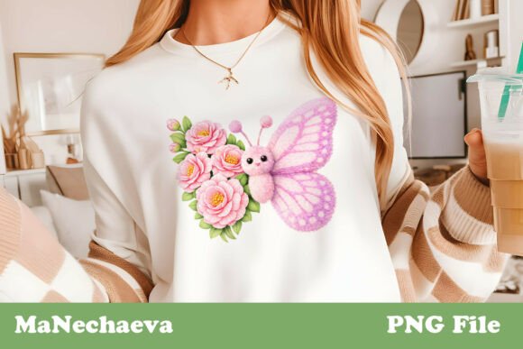 Faux Fur Butterfly Pink Camellia PNG: A Versatile Design for Creative Projects