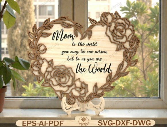 Floral Heart Laser Cut File: A Versatile Design for Woodworkers and Crafters