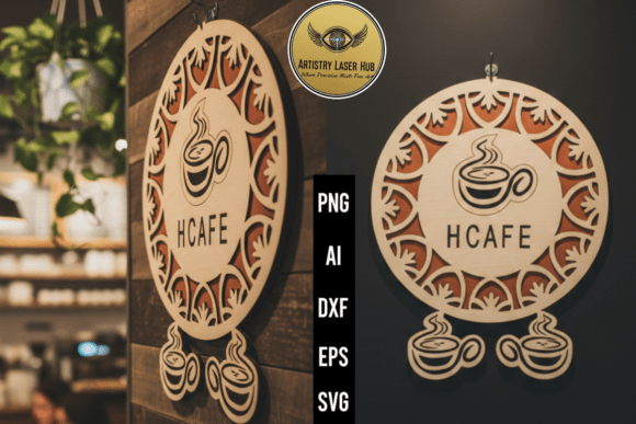 HCAFE Modern Circular Coffee Sign SVG: A Stylish Addition for Coffee-Themed Spaces