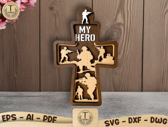 Honor Courage and Craft with the My Hero Cross Layered Laser Cut Design