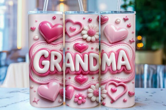 Inflated Grandma 20oz Tumbler Wrap PNG: A Unique Design for Grandmother-Themed Drinkware