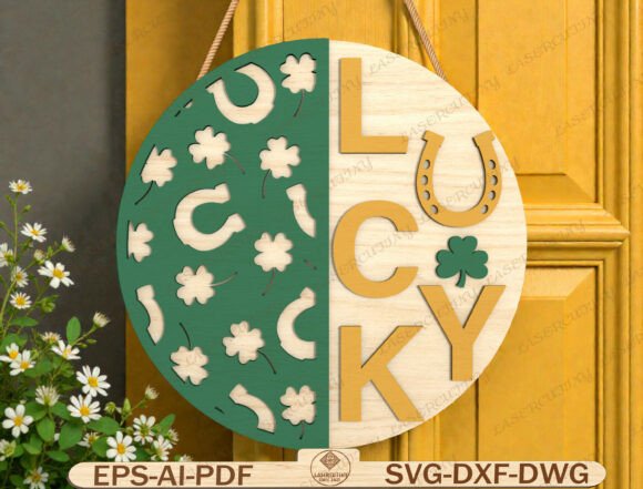 Lucky Horseshoe Round Sign SVG: A Versatile Digital Design for Festive and Functional Projects
