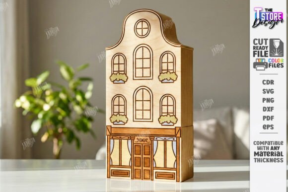 Miniature Village Block Toy Laser Cut