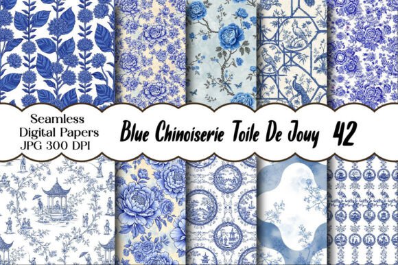 Seamless Blue Chinoiserie Toile De Jouy Pattern: A Versatile Design Choice