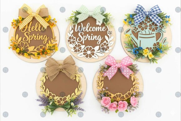 Spring Door Hanger SVG Bundle – Creative Flexibility for Crafters and Makers