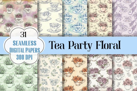 Tea Party Floral Seamless Pattern: A Versatile Design for Creative Projects