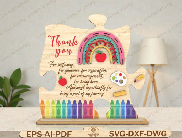 Teacher Thank You Puzzle Sign Laser Cut: A Thoughtful Design for Meaningful Appreciation