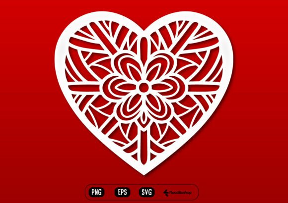 Valentine Heart Mandala Outline SVG: Elegance Meets Creativity for Crafters and Designers