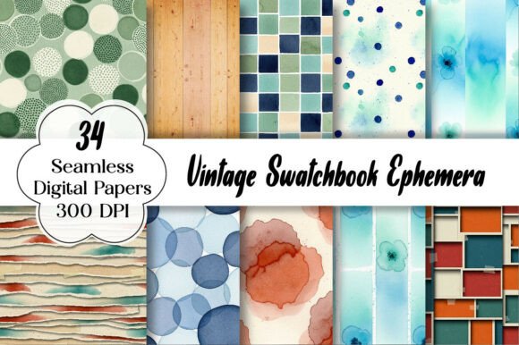 Vintage Swatchbook Ephemera Papers